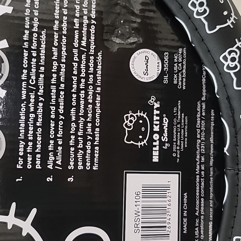 🖤Sanrio Hello Kitty Black and White Steering Wheel Cover🖤 - Picture 7 of 7
